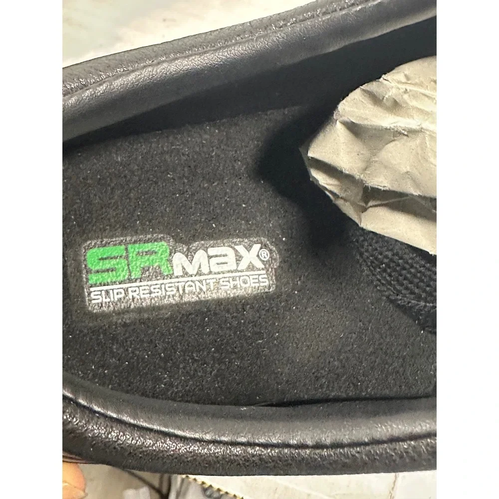 SR Max SRM166 Womens 7.5 Black Leather Slip Resistant Work Shoes Sneakers NEW